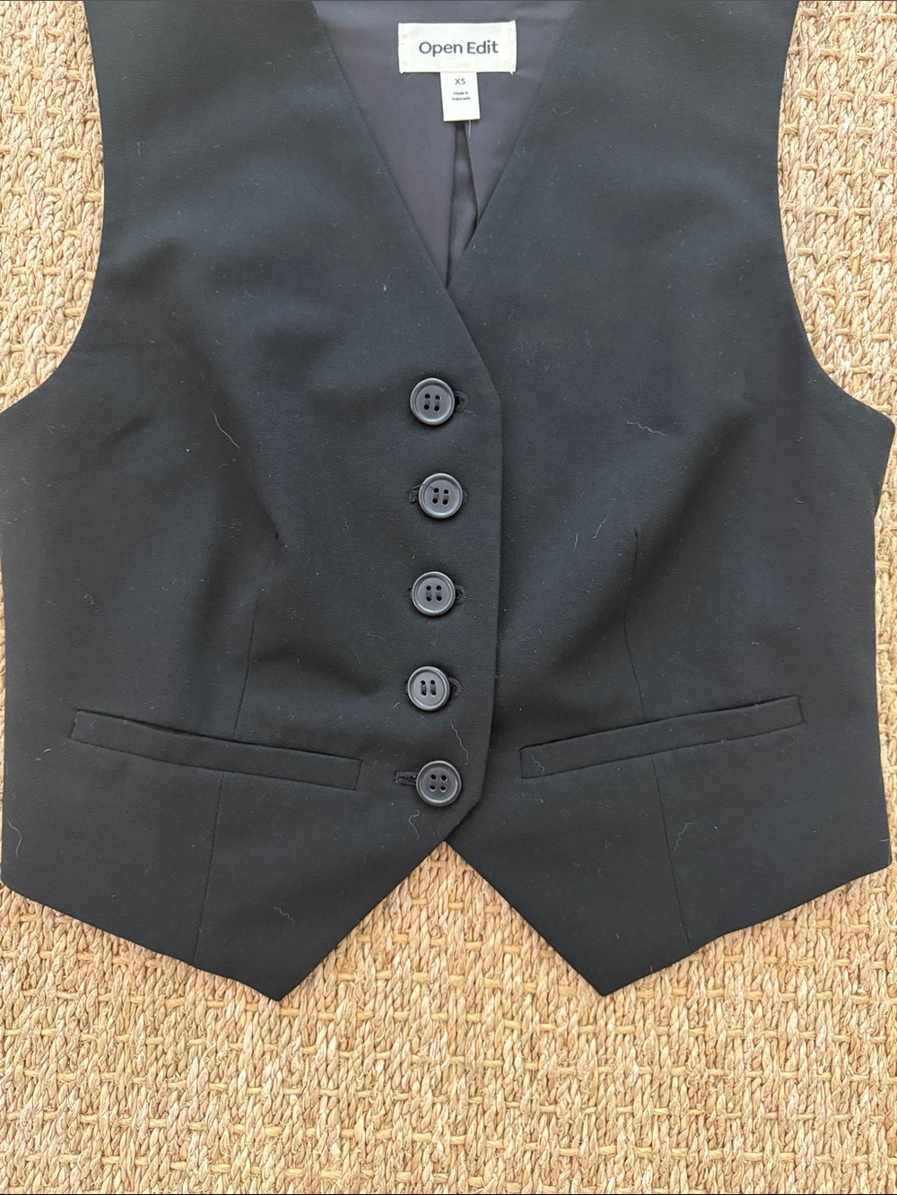 NWOT Open edit 5 button vest 100% polyester size XS perfect with jeans or skirts - Picture 5 of 6